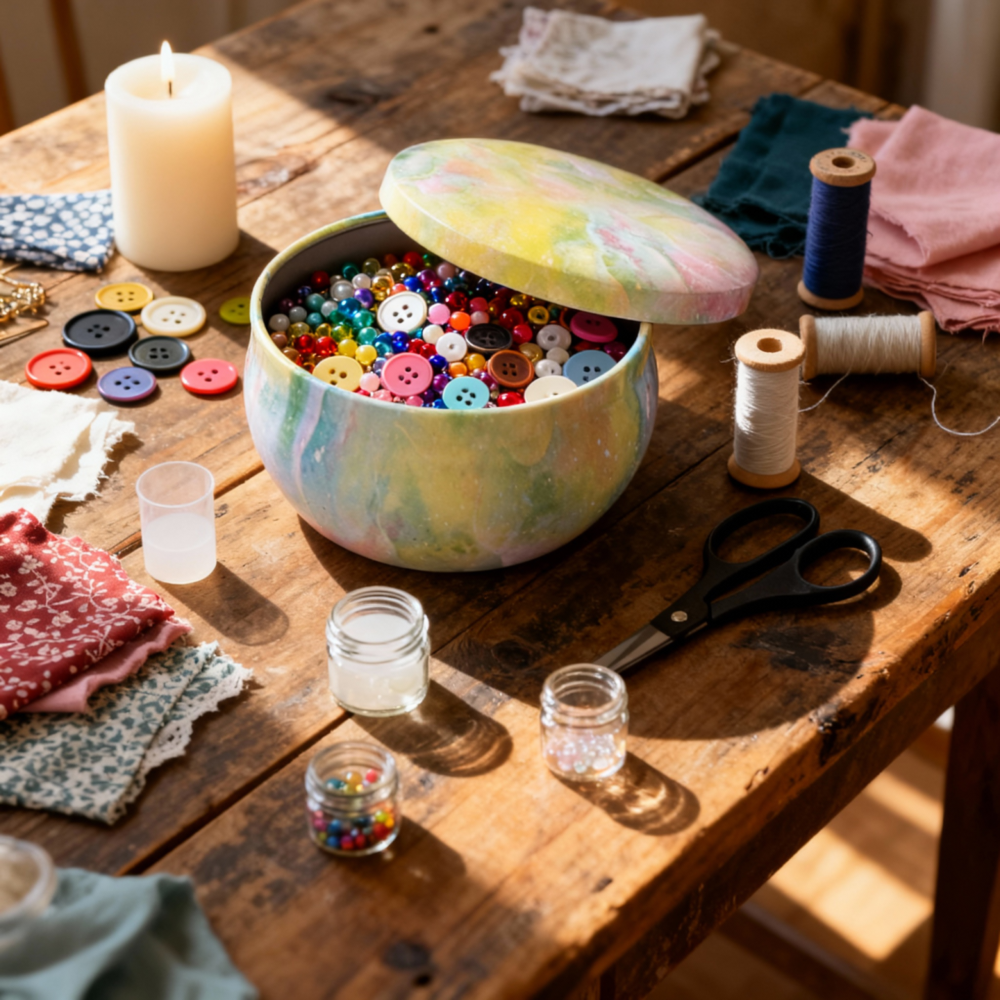 Marbled Colorful Jar