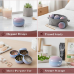 Purple Marble Tinplate Container