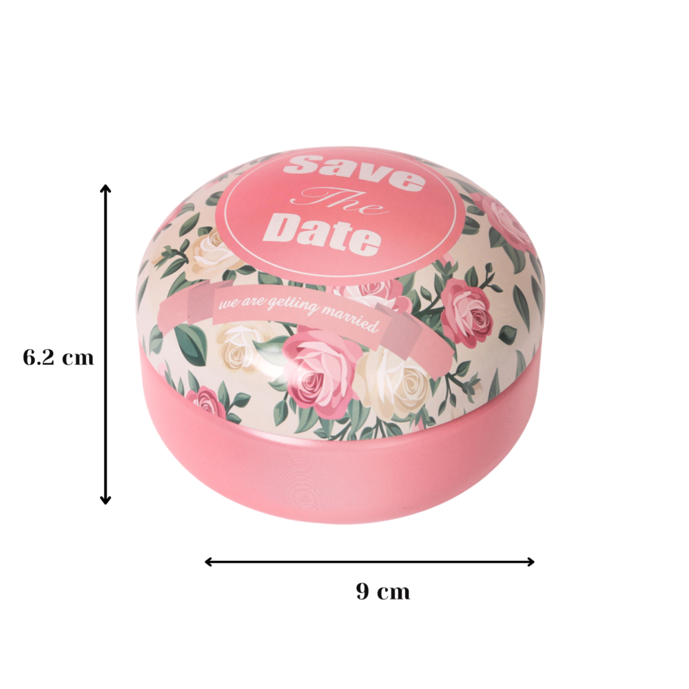 Floral Pink Rose Tinplate Container