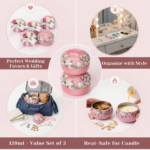 Floral Pink Rose Tinplate Container