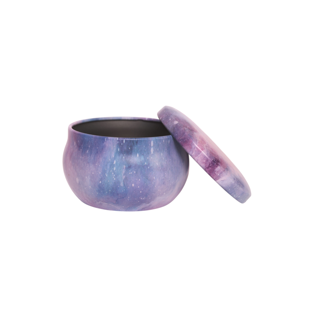 Purple Galaxy Metal Storage Tin with Lid