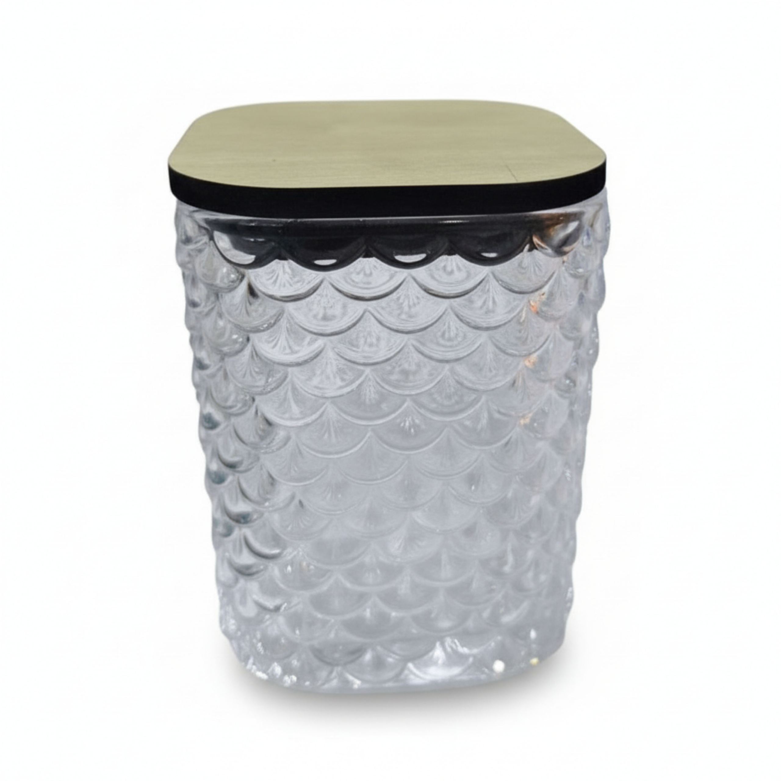 برطمان زجاجي مخطط Ribbed Glass Jar