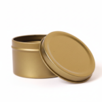 Gold Round Metal Storage Tins