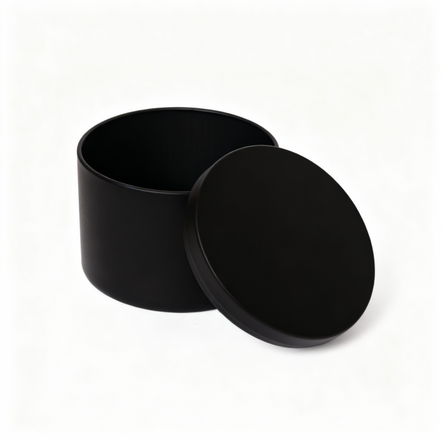 Black Round Metal Storage Tin