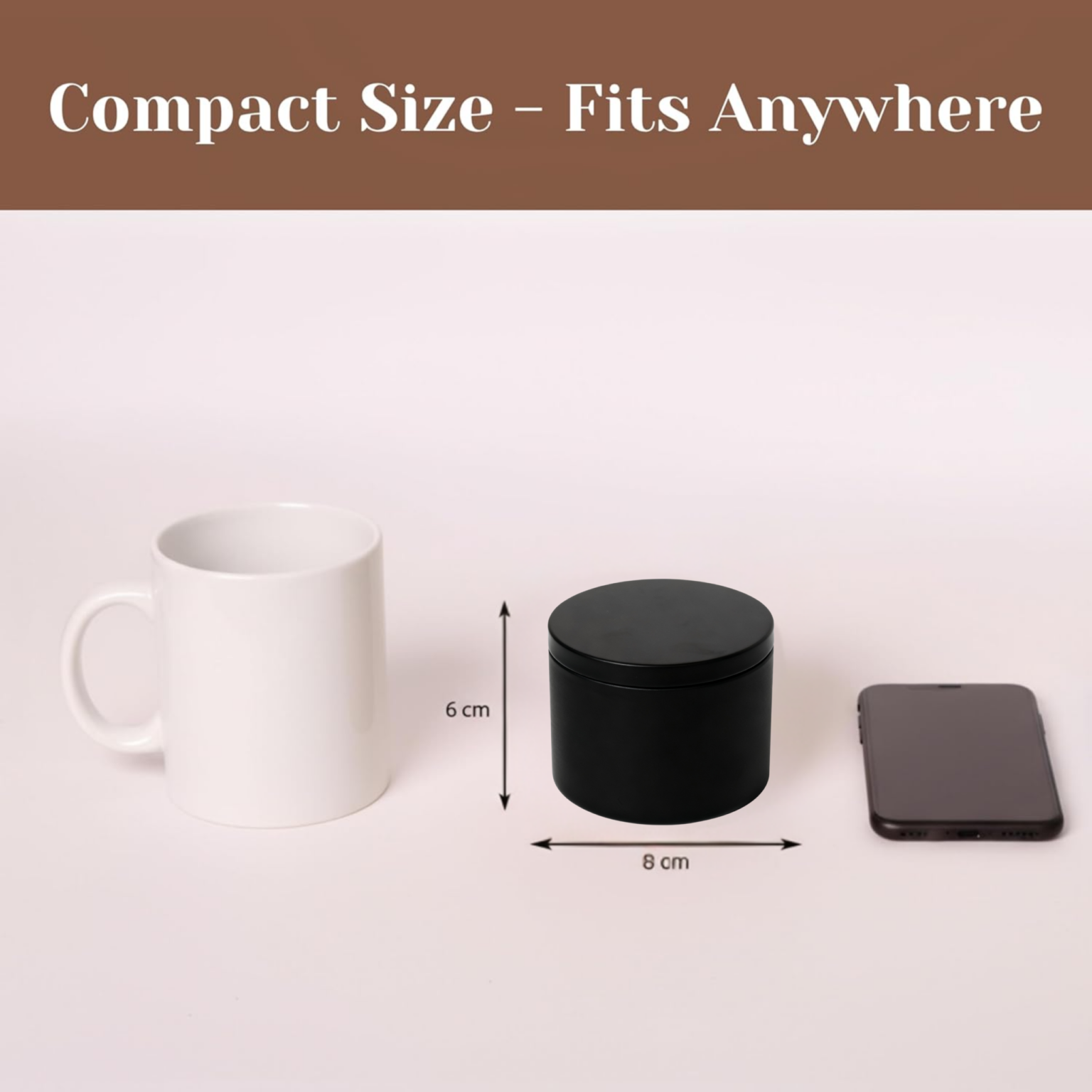 Black Round Metal Storage Tin
