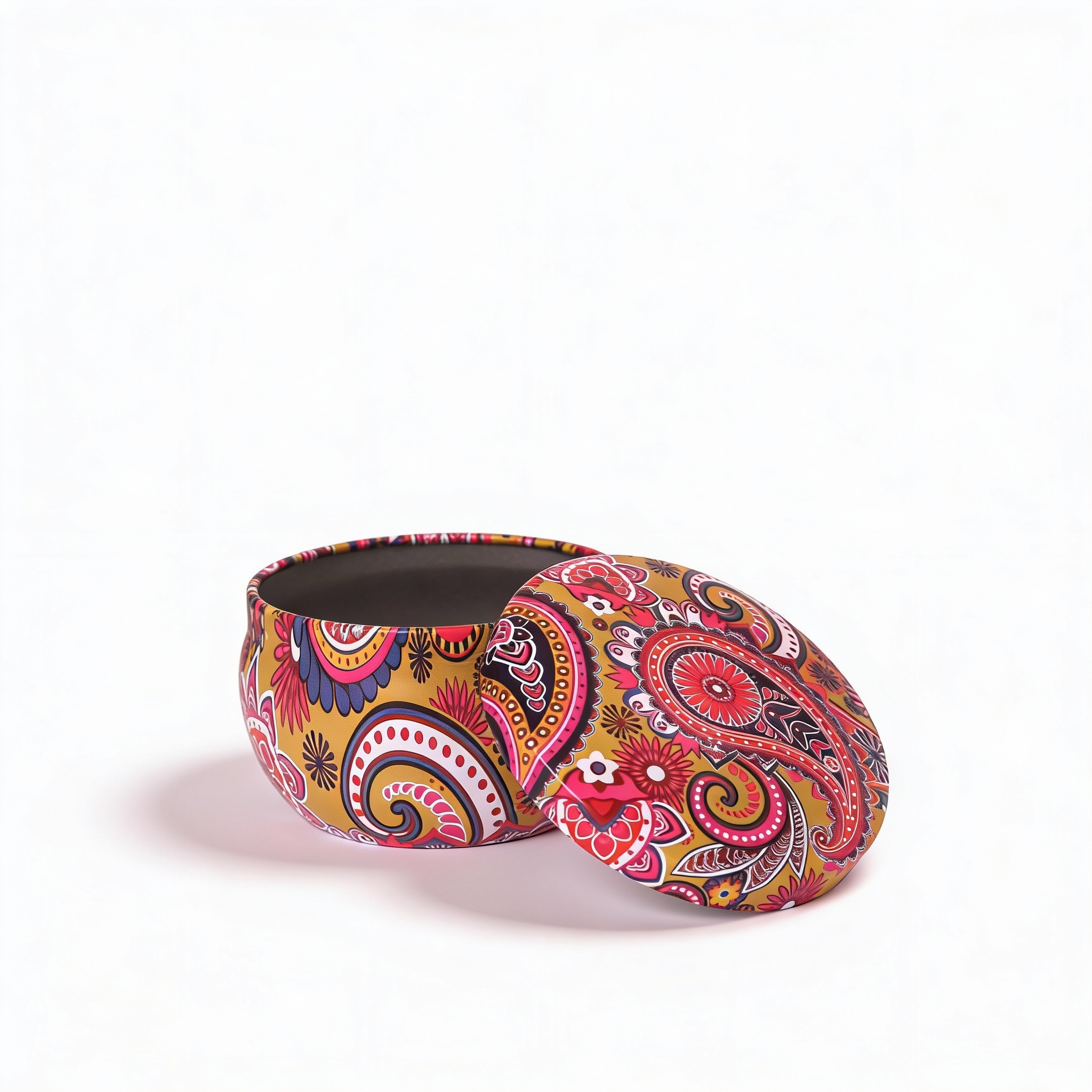 Colorful Metal Storage Tins with Flower & Leaf Design Lid Colorful Metal Storage Tins with Flower & Leaf Design Lid