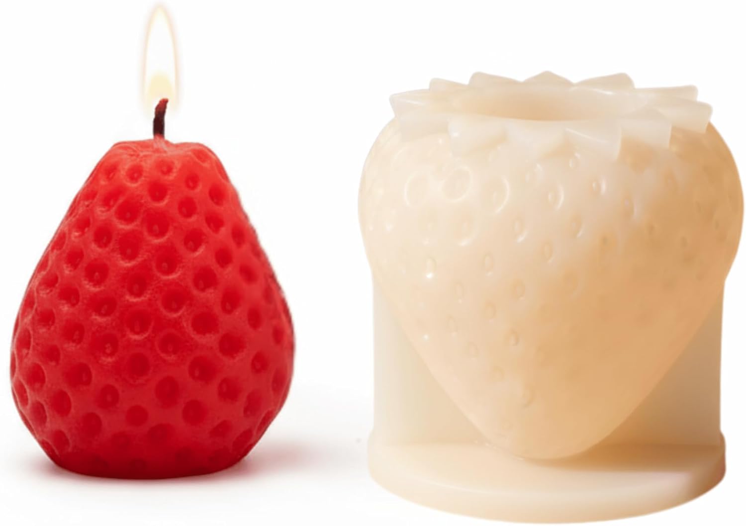 3D Strawberry Silicone Mold for Candle and Soap Making, 40g Capacity