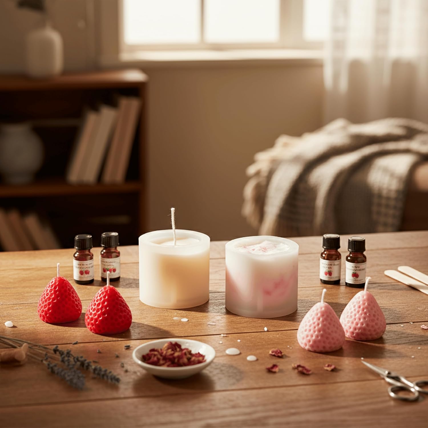 3D Strawberry Silicone Mold for Candle and Soap Making, 40g Capacity