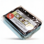 Silver Metal Tinplate Storage Container with Black Radio Lid