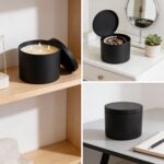 Black Metal Storage Tin 180g – Tinplate Organizer for Candles & Accessories