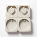 4-Cavity Silicone Mold for Candles and Soap – 2 Hearts & 2 Circles DIY Mold