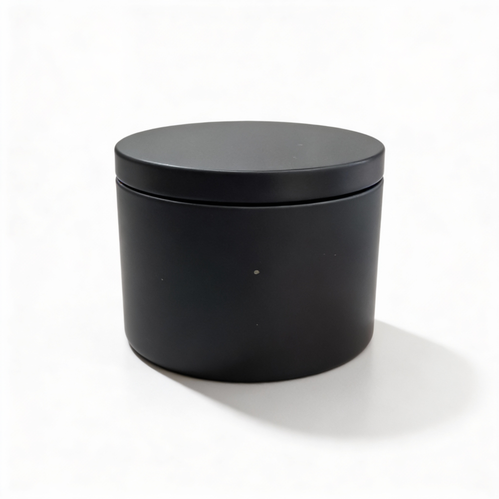 Black Metal Storage Tin 180g – Tinplate Organizer for Candles & Accessories