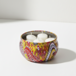 Yellow Mandala Metal Storage Tin with Colorful Design for Candles & Accessories (100g)