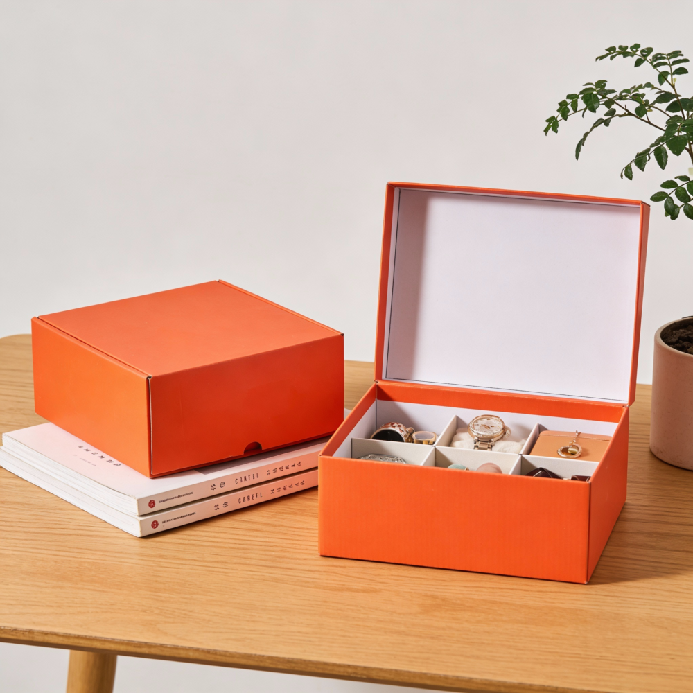Orange Storage Box – 20 × 20 cm