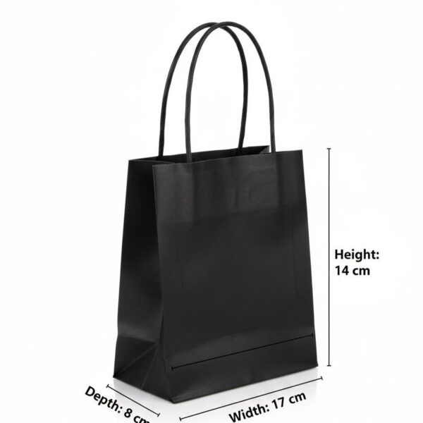 Black Cardboard Packing Bag Durable Storage & Shipping Bags 14×17×8 cm, Multipurpose - Image 3