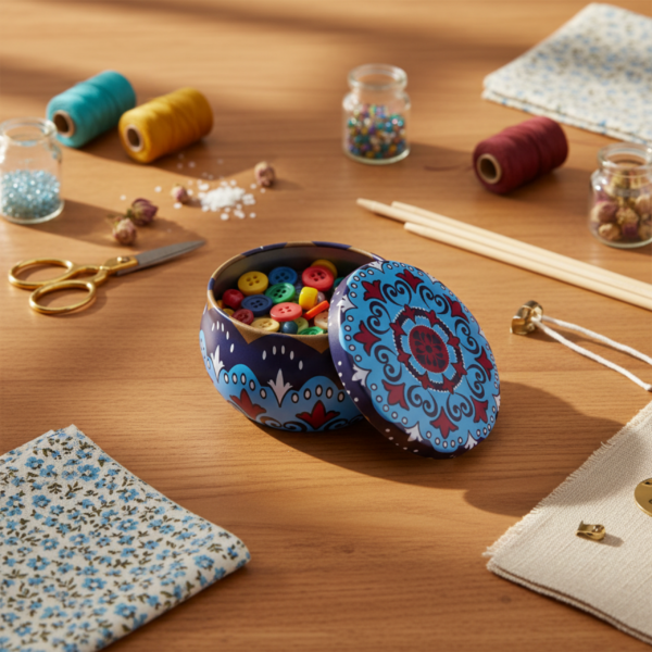 Blue Tinplate Mini Jar 50ml 3.8 × 6.2 cm, 50ml - Image 3