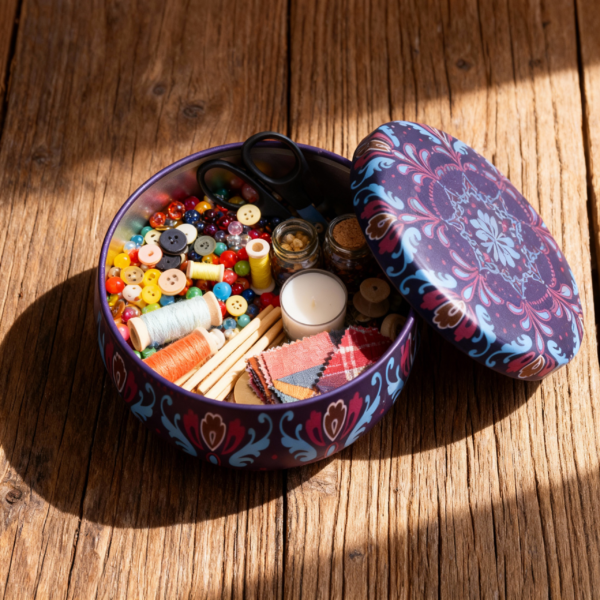 Colorful Blue with Purple Tinplate Mini Jar 50ml 3.8 × 6.2 cm, 50ml - Image 3