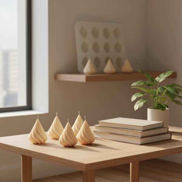 3D Spiral Cone Silicone Mold for Candle and Soap Making - Image 3