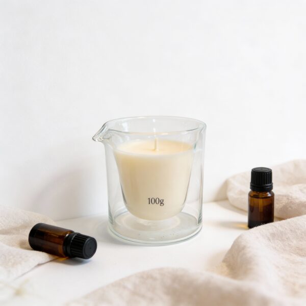 Transparent Glass Massage Candle Container – 100g Capacity – Clear Glass Jar for Massage Candles, Scented Wax & Relaxation Use - Image 2
