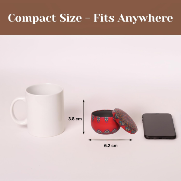 Red Tinplate Mini Container 50ml 3.8 × 6.2 cm, 50ml - Image 2