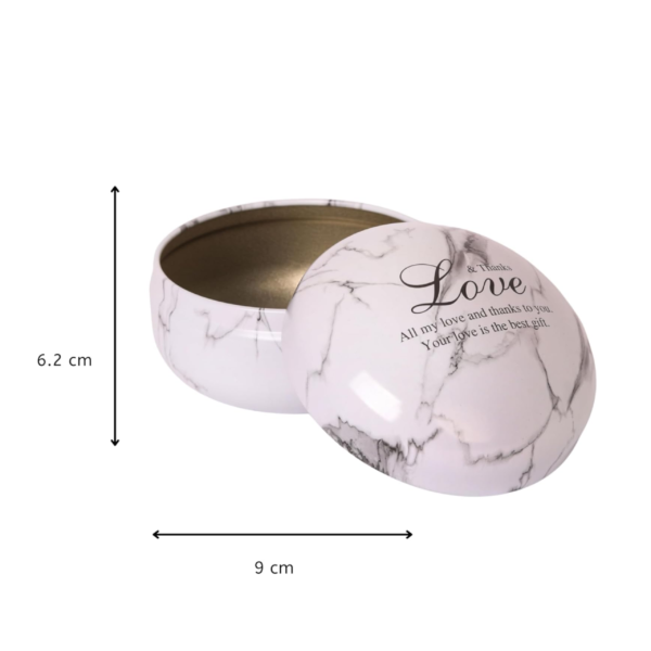 Marble Tinplate Container with lid, 6.2*9 cm, 120ml - Image 2