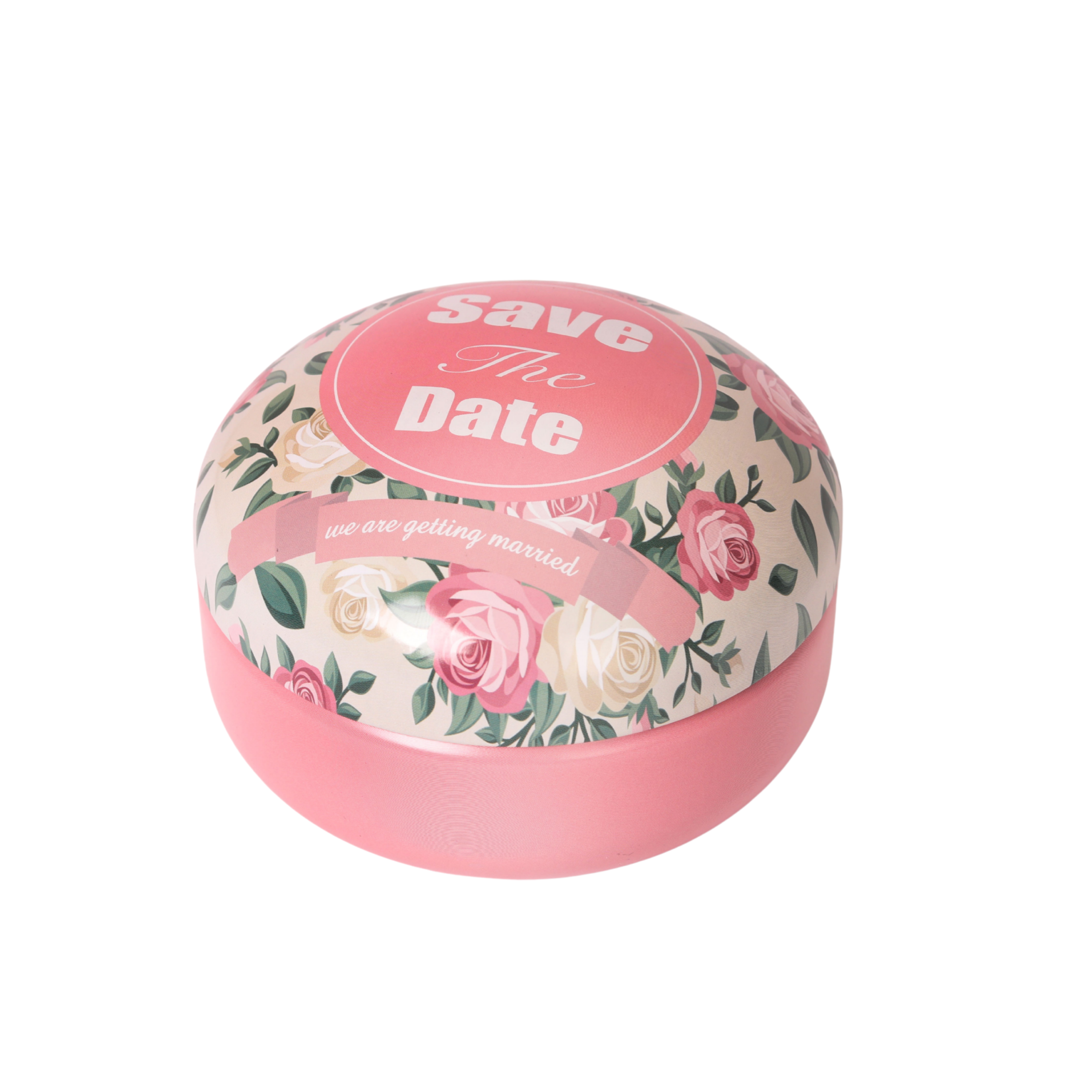 162-scaled-1.png Floral Pink Rose Tinplate Container with lid, 6.2*9 cm, 120ml - Image 1