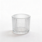 Clear Crystal Glass Candle Jar Without Lid. Premium Transparent Jar for Candle Making, Home Décor & Storage