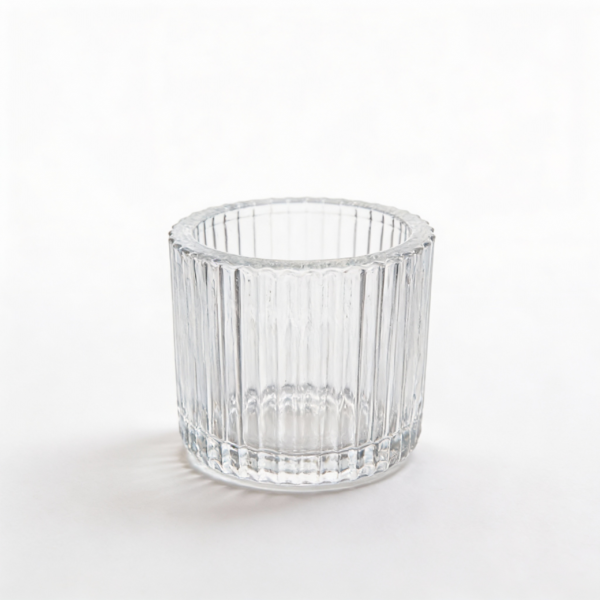 Clear Crystal Glass Candle Jar Without Lid. Premium Transparent Jar for Candle Making, Home Décor & Storage
