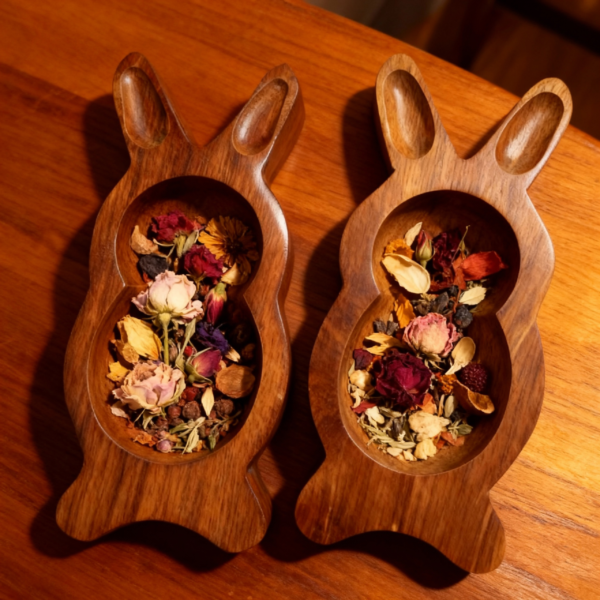 Handcrafted Rabbit-Shaped Wooden Bowls, Natural Elegance for Your Home - Image 2