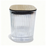 Ribbed Glass Jar – 150 ml with lid. Empty Storage Container