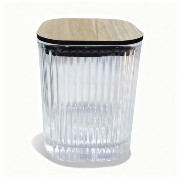 Ribbed Glass Jar – 150 ml with lid. Empty Storage Container