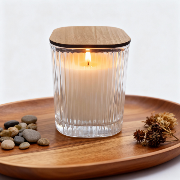 Ribbed Glass Jar – 150 ml with lid. Empty Storage Container - Image 2