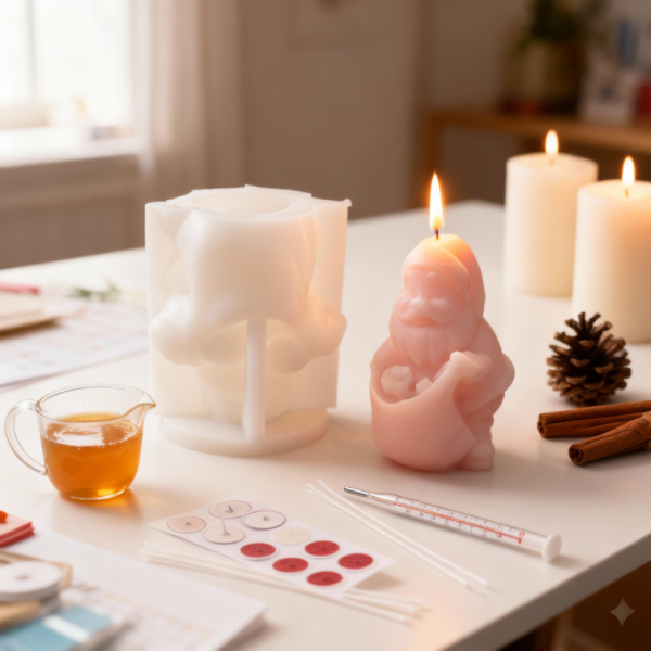 3D Santa Clause Silicone Mold for Candle and Soap Making - Image 2