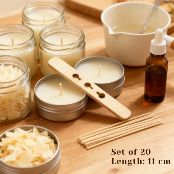20 Pieces Candle Wick Centering Holders, Wood Wick Positioning Bars for DIY Candle Making Supplies - Image 3
