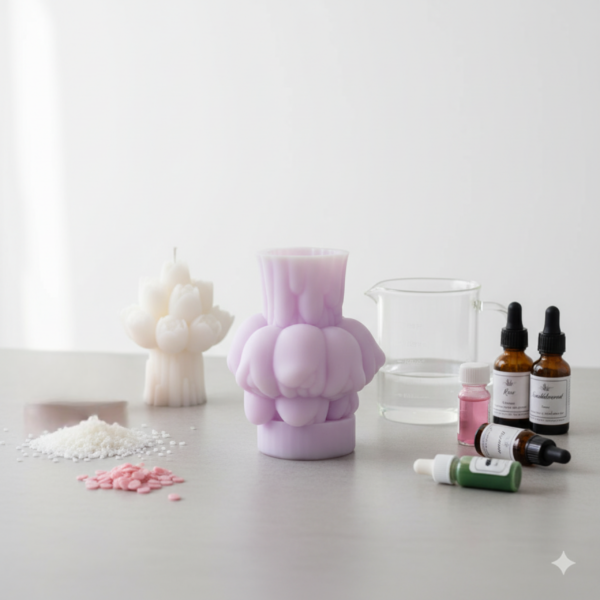 Small Flower Bouquet Silicone Mold. For Candle & Soap Making - Image 3