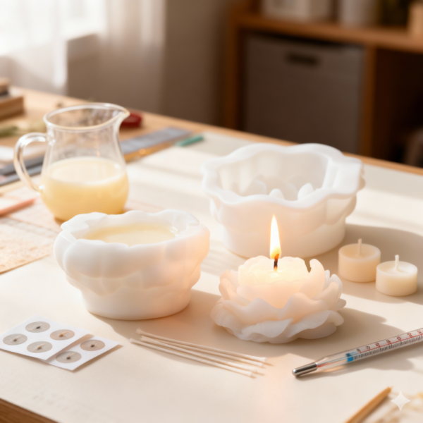 Rose Flower Silicone Mold – Ideal for Candles, & Soap Making middle size - Image 2