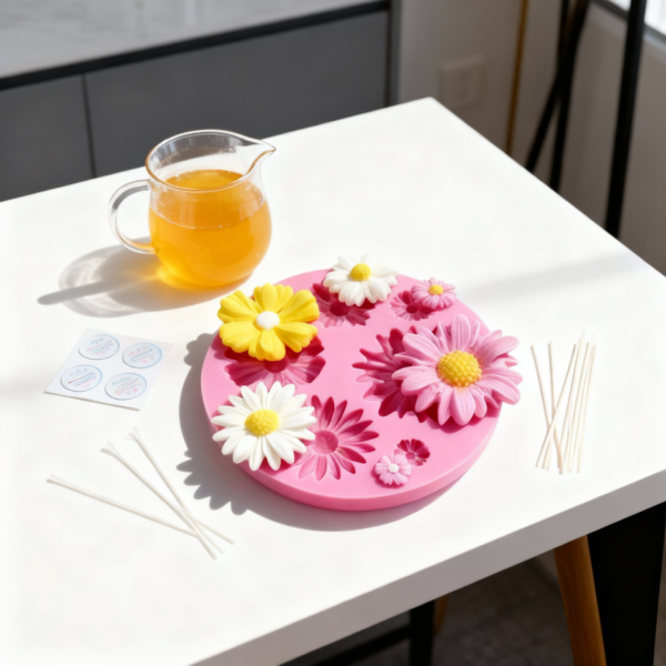 Sunflower Silicone Mold, 6 Cavity Design with different sizes, for Candle and Soap Making Mold - Image 2