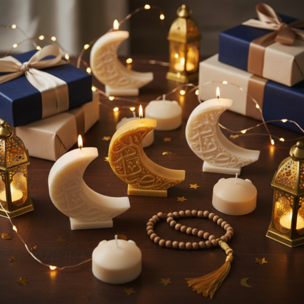 3D Crescent Moon Silicone Mold 14*6cm its capacity 135g of wax , Islamic Design for DIY Candle and Soap Making - Image 3