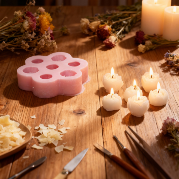 7-Piece Flower Silicone Mold for Candles, and Soap making - Image 2