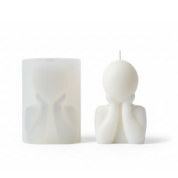 Sad Man Silicone Mold for Candle & Soap Making – Flexible DIY Mold for Handmade Character Candles and Soaps