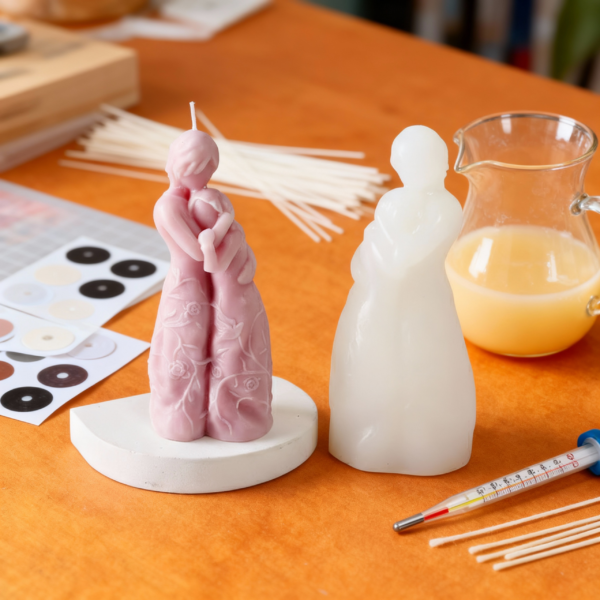 Mother & Daughter Silicone Mold. Elegant Mold for Candles and Soap making. 6*11cm, 100g capacity of wax - Image 3