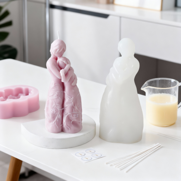 Mother & Daughter Silicone Mold. Elegant Mold for Candles and Soap making. 6*11cm, 100g capacity of wax - Image 2