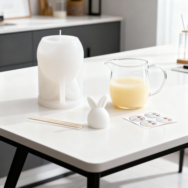 Bunny Face Silicone Mold. Cute Mold for Candles and Soap making - Image 2