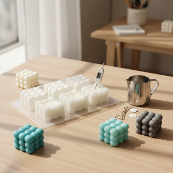 Bubble Design Silicone Mold, 6 Cavity, Unique Mold for Candles, Soap making - Image 2