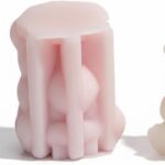 3D Silicone Teddy Bear Mold, White, Non-Stick Flexible Candle and Soap Making Mold, Heat Resistant, 20g Wax Capacity, Reusable