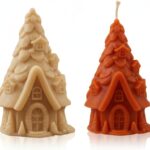 3D Christmas House Silicone Mould for Candle and Soap Making, 12x6 cm, Heat-Resistant, Non-Stick, DIY Holiday Craft Tool