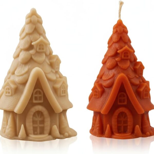 3D Christmas House Silicone Mould for Candle and Soap Making, 12x6 cm, Heat-Resistant, Non-Stick, DIY Holiday Craft Tool