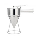 Stainless Steel Precision Funnel with Stand. Ideal for Candle Making, Baking & Liquid Pouring