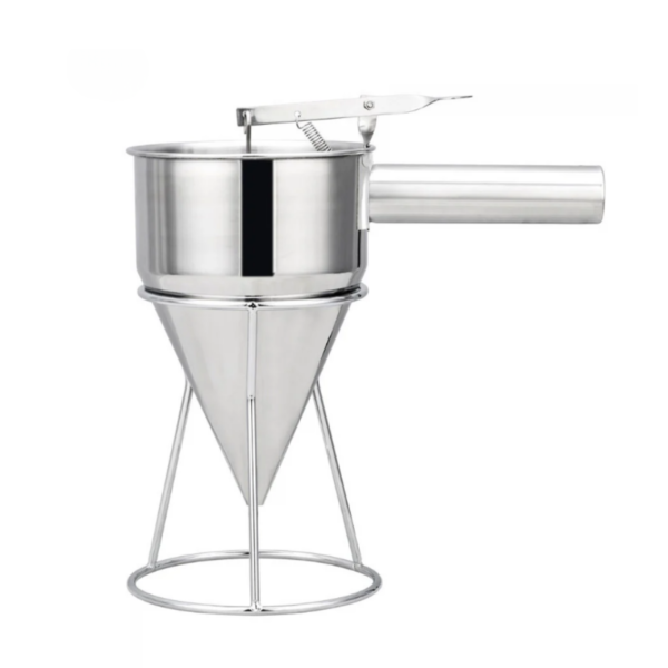 Stainless Steel Precision Funnel with Stand. Ideal for Candle Making, Baking & Liquid Pouring