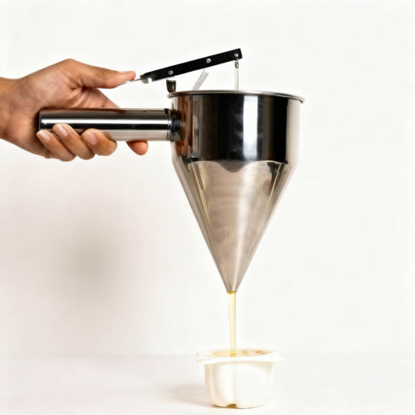 Stainless Steel Precision Funnel with Stand. Ideal for Candle Making, Baking & Liquid Pouring - Image 3